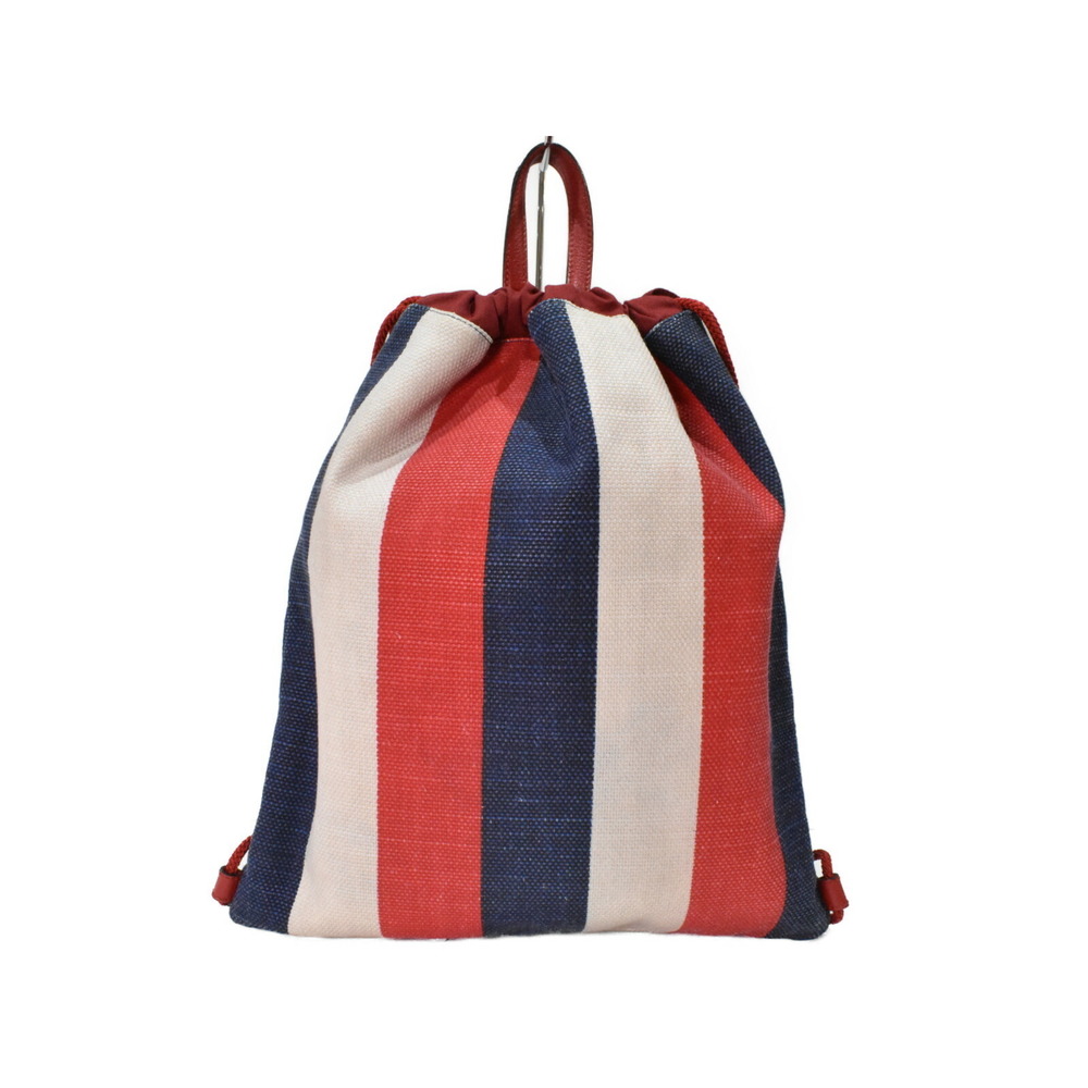 Gucci Drawstring Backpack Canvas Striped Blue Red… - image 2